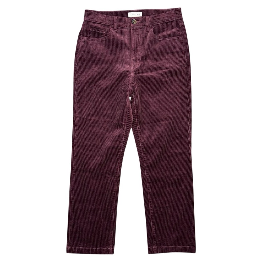LOFT Straight Leg Corduroy Ankle Pants Women’s 6 / 28 Pome Fruit Red Burgundy